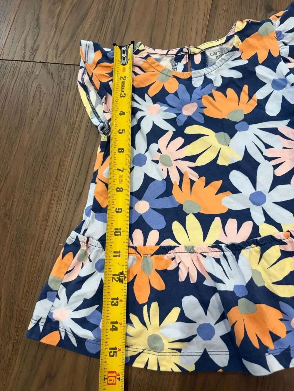 Carter's Kid Girls Floral Print Flutter Sleeve Drop Waist Dress